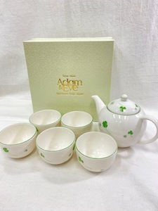 ☆新品未使用・保管品☆ たち吉 Adam＆Eve アダム＆イブ　ソフィア ティーセット / クローバー 食器 茶器 ポット カップ 箱【7773】