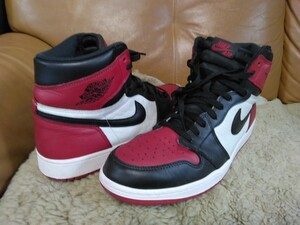 エア ジョーダン1 NIKE AIR JORDAN 1 RETRO HIGH OG BRED TOE GYM RED/BLACK-SUMMIT WHITE US12 30cm 国内正規品 555088-610 中古 桜木花道