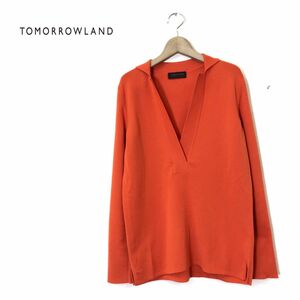 1K1119-D◆美品◆ TOMORROWLAND トゥモローランド ハイゲージニット シャツ セーター ◆ size38 オレンジ系 ウール100 レディース