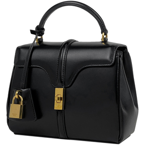 セリーヌ CELINE ミニ 16 セーズ ハンドバッグ 2WAY ショルダーバッグ ハンドバッグ レザー ブラック レディース 【中古】