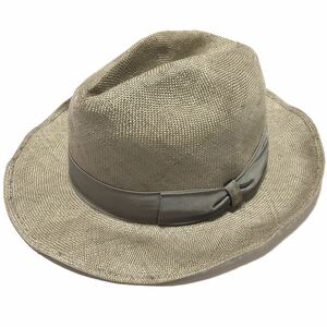 【ボルサリーノ】本物 Borsalino ストローハット 天然草 サイズ58 パナマハット 中折れハット 帽子 100%PAGLIA 男性用 メンズ イタリア製