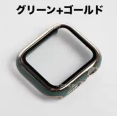 Apple Watch プラスチップ文字盤ケースカバー41mmグリーン+ゴールド