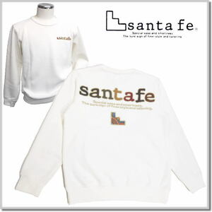 サンタフェ santa fe W/F ロゴアップリケトレーナー 84419-01(WHITE)-46(M) クルースウエット カットソー