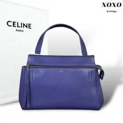 希少品　セリーヌ ワンハンドバッグ エッジ 　ブルー レザー　CELINE