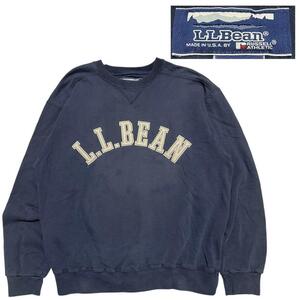 【訳あり品】90s エルエルビーン×ラッセル　アーチロゴ　前V スウェット　別注