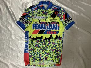 【送料無料 値下げ交渉歓迎】パールイズミ PEARL IZUMI 半袖サイクルジャージ Mサイズ イエローブルー 古着 黄色青 ウェア 自転車 Tシャツ