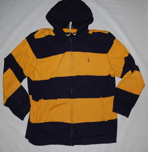 ポロ ラルフローレン フルジップ スウェットパーカー USA規格 YELLOW/NAVY XXL ビックサイズ