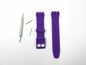 swatch用 シリコンラバーストラップ 交換用腕時計ベルト 19mm パープル