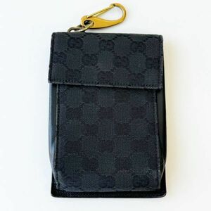 ◆ グッチ GUCCI GGキャンバス ポーチ 106692 GG柄 ブラック キャンバス レザー レディース メンズ