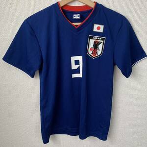 【USED】サッカー日本代表　JFA OFFICIAL GOODS 応援ユニホーム　ロゴプリント　メンズXS 背番号9 岡崎半袖