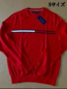 新品[S ]Tommy Hilfiger(トミーヒルフィガー） 薄手　セーター メンズ　レッド男女兼用