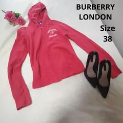 【人気☆BURBERRY LONDON】ジップパーカー　ホースロゴ　サイズ38