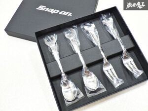 ●新品 Snap-on スナップオン デザートスプーン＆フォークセット カトラリーセット シルバー スパナシェイプ 棚