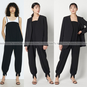 【HELIOPOLE　エリオポール】NEW BARE TOP JUMPSUITs　ベアトップ　ジャンプスーツ　オールインワン　サロペット　五明祐子着用　ブラック