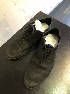 JULIUSユリウスカーフレザー スエード Slip-on shoes短靴 レザースリッポンシューズサイズ１627FWM3黒革靴 