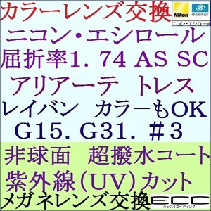 ◆大特価セール◆メガネレンズ交換 ニコン・エシロール 屈折率1.74 ＡＳ ＳＣ 単焦点レンズ 1 NS13