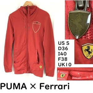 希少★PUMA ×フェラーリ/Ferrari★フルジップ/スウェットジャケット【レディースM/メンズXS程度/red/ハイネック】Tops/Jumper◆pBH619