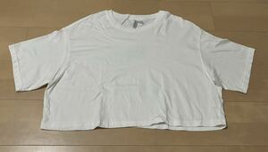 H&M エイチアンドエム 半袖Tシャツ ショート丈 Lサイズ 白 ホワイト