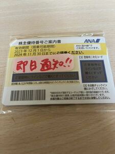 [即決]　即対応可能　　ANA株主優待券１枚バラ売り　2024年11月30日搭乗まで有効　5