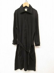 k6585：フランス製* A.P.C.(アーペーセー) 襟付き 7分袖？ワンピース 46 ミニワンピ 黒ブラック：5