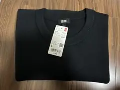 UNIQLO ウォッシャブルミニリブクルーネックセーター L ブラック