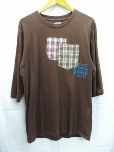 ★FRAPBOIS◎フラボア/七分袖丈Tシャツ/ポケT/ブラウン/茶/2サイズ
