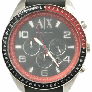 美品 ARMANI EXCHANGE アルマーニ エクスチェンジ AX 腕時計 AX1251 クオーツ クロノグラフ ブラック レッド 電池交換済 動作確認済 箱付き