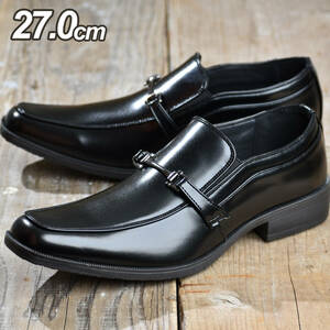 ビジネスシューズ 27.0cm メンズ ビット ローファー 黒 靴 革靴 新品
