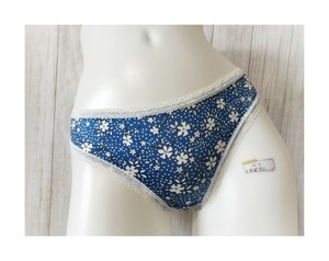 ★新品★ M Tバック ショーツ ブルーホワイト 花柄 ドット レース セクシーランジェリー