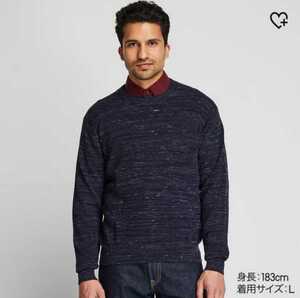 新品 送料無料 UNIQLO ユニクロ コットンスラブクルーネックセーター