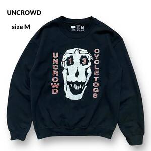 UNCROWD 13th Anniv CYCLETOGS アンクラウド 8.2oz 裏起毛 スウェット トレーナー プリント 刺繍 黒 ブラック スカル トップス M