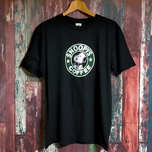 送込　SNOOPYS COFFEE　スヌーピーコーヒー　半袖Tシャツ　黒　Mサイズ 