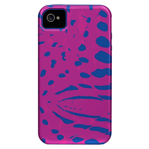 即決・送料込)【衝撃に強いデザインケース】Case-Mate iPhone 4S/4 Hybrid Tough Case Pink Ocelot/Liner Royal Blue