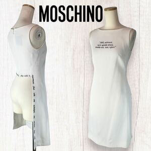 m31 定価92000円 MOSCHINO モスキーノ チープアンドシック ノースリーブ ワンピース風 トップス 38 イタリア製 正規品 ホワイト