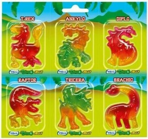 VIDAL 恐竜グミ DINO JELLY 12個入り （２シート）ストロベリー風味 おやつ グミ お菓子 