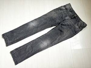 DOLCE&GABBANA ドルチェ＆ガッバーナ デニム ダメージ加工 6ポケット プレート 12GOLD ブラックインディゴ 50 BLACK DAMAGE PANTS△6 