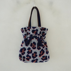 【美品/定価1.5万】ラブラリーバイフェイラー LOVERARY BY FEILER *Leopard 巾着バッグ*かばんシュニール織(ba7-2410-15)【52J42】