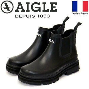 AIGLE (エーグル) ZZFNA08 SOFT RAIN ソフトレイン サイドゴアラバーブーツ レディース 007 NOIR AGL037 37-約23.5cm