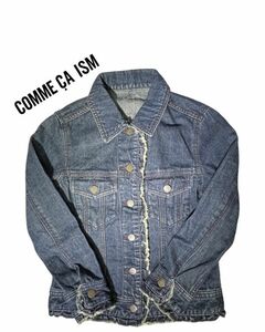 ★女性のためのGジャン★ COMME CA ISM ダメージ加工 デニムジャケット レディース Sサイズ相当 インディゴブルー コムサイズム USED sn61