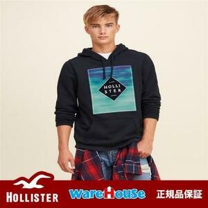 【送料無料】Sサイズ　HOLLISTER ホリスター グラフィックパーカー Logo Graphic Hoodie【Navy】ネイビー アメカジ 