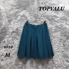 TOPVALU トップバリュー (M) フレアプリーツスカート ミニ 裏地付