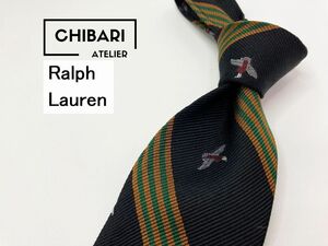 【超美品】Ralph Lauren　ラルフローレン　レジメンタル柄 ネクタイ 3本以上 送料無料 メンズ ブラック　1103306