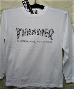 セール 15% off THRASHER スラッシャー TH93160 OATH プリント ロンT ロングスリーブ Tシャツ 長袖 白 黒 M 新品