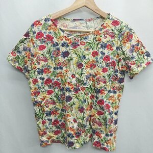 ◇ ⊂ Φ PAR ICI パーリッシィ 総柄 半袖 Tシャツ サイズF ベージュ レッド グリーン レディース E