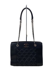 CHANEL◆チェーンショルダーバッグ_マトラッセ_ラムスキン/レザー/ブラック/A93087/シャネル