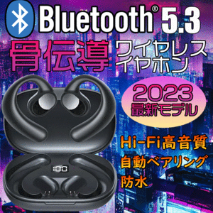【高音質 】ワイヤレスイヤホン 骨伝導 Bluetooth 5.3 防水 イヤホン Hi-Fi ノイズキャンセリング 自動ペアリング 【送料無料】