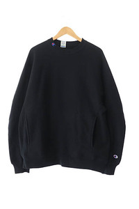 ミスターハリウッド N.HOOLYWOOD × Champion チャンピオン CREWNECK SWEATSHIRT BLACK ロゴ 刺繍 スウェット トレーナー C8-X017 M 黒 ブ