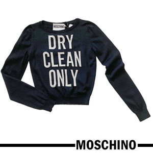 新品モスキーノMOSCHINOメッセージセーターDRY CLEAN ONLY黒40★