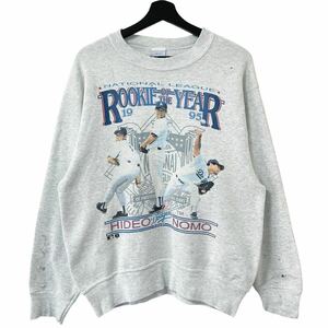 ■激レア■90s USA製 野茂英雄 ドジャース スウェット L XL ROOKIE OF THE YEAR MLB Tシャツ ビンテージ