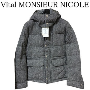 Vital MONSIEUR NICOLE　ニコル　メンズ　ツィードライク　ダウンジャケット　46号